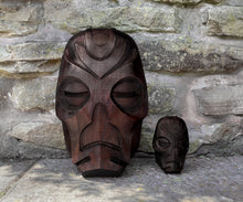 Load image into Gallery viewer, Skyrim Dragon Priest Wooden Mask – 2 Sizes & Finishes Available